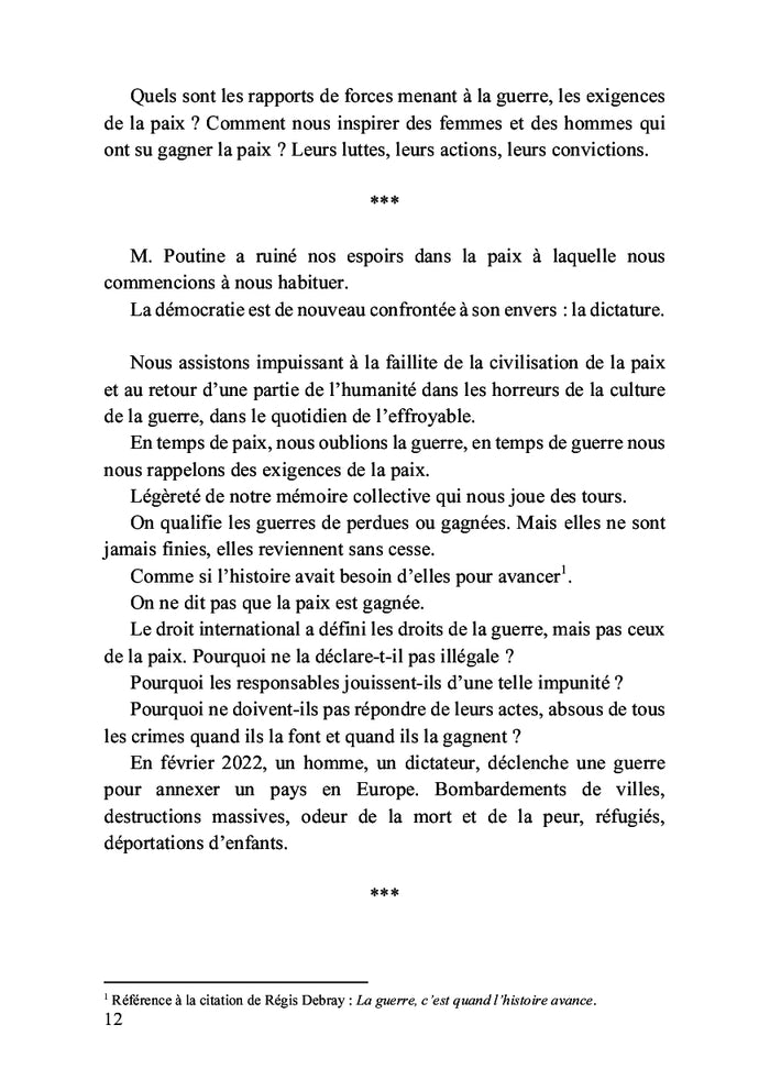 Manifeste pour gagner la paix