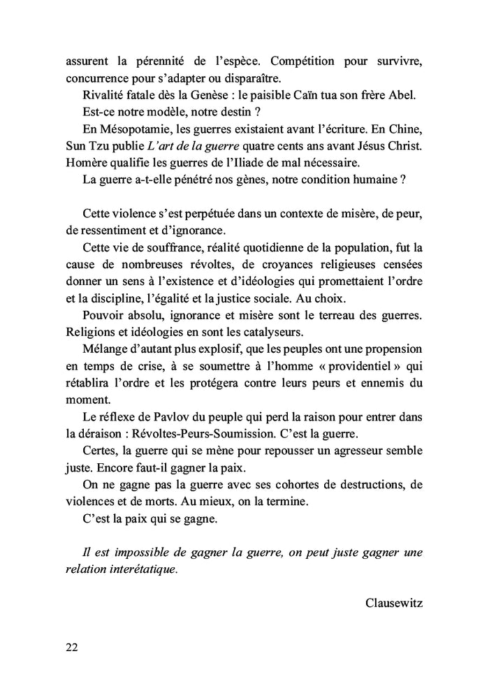 Manifeste pour gagner la paix