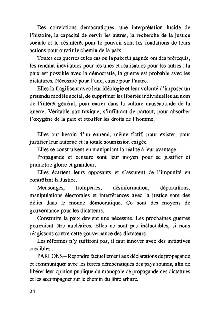 Manifeste pour gagner la paix