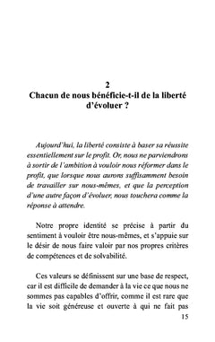 La liberté d'évoluer