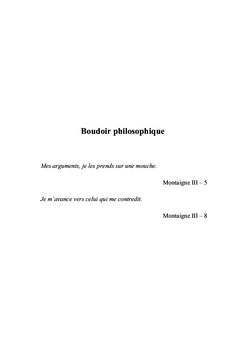 Boudoir philosophique Suivi de Faire, pouvoir, savoir