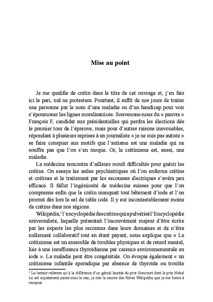 Vagues souvenirs d'un crétin ordinaire