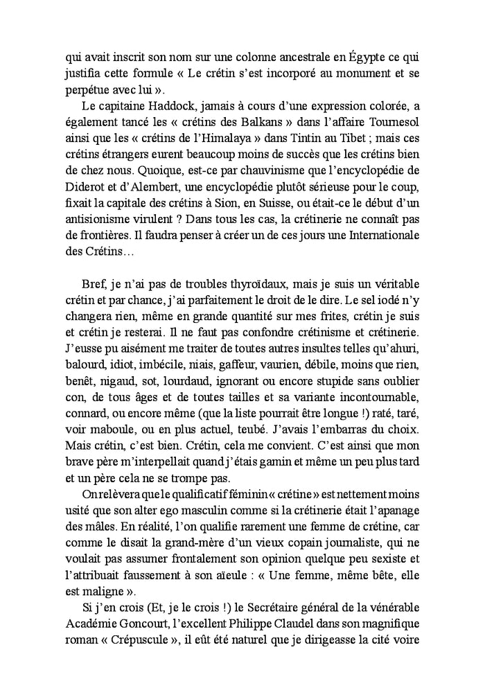 Vagues souvenirs d'un crétin ordinaire