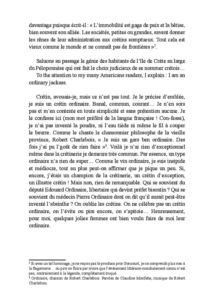 Vagues souvenirs d'un crétin ordinaire