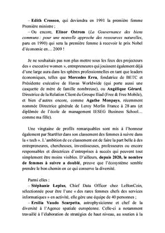 Des femmes à l'honneur