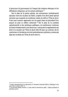 Les vicissitudes de l'Etat de droit à l'épreuve de la lutte contre le terrorisme au Sahel