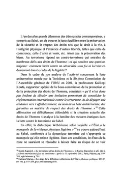 Les vicissitudes de l'Etat de droit à l'épreuve de la lutte contre le terrorisme au Sahel
