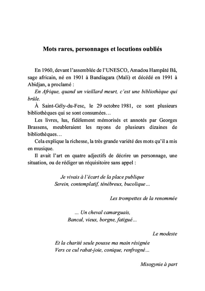 En flânant avec... Georges Brassens