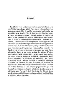 La vérité littéraire entre la sensibilité et la pensée chez Gérard de Nerval