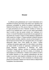 La vérité littéraire entre la sensibilité et la pensée chez Gérard de Nerval