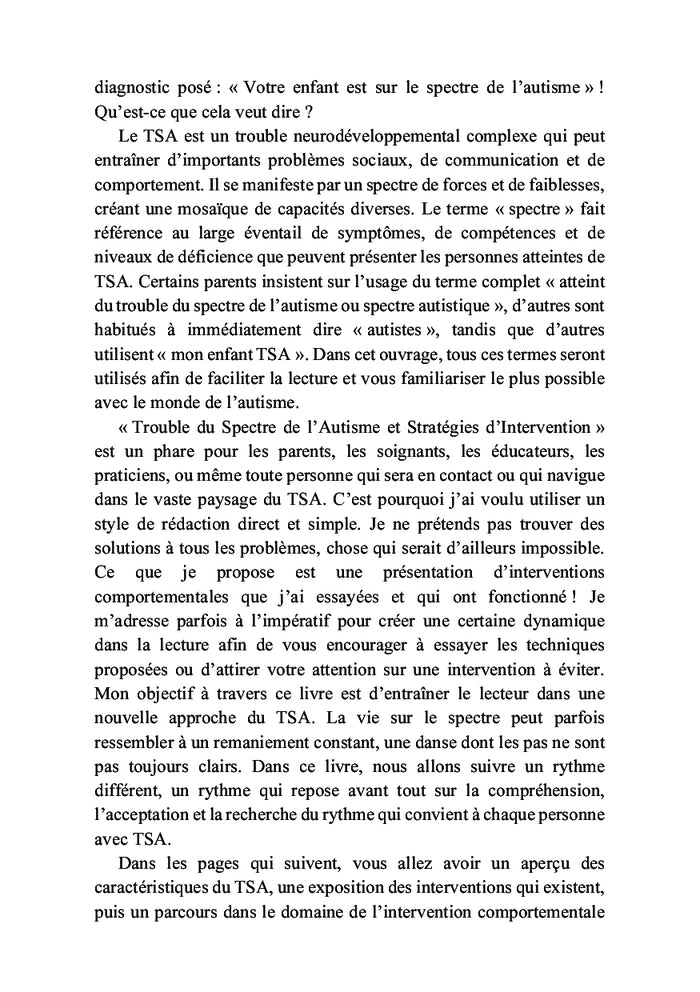 Trouble du spectre de l'autisme et stratégies d'intervention