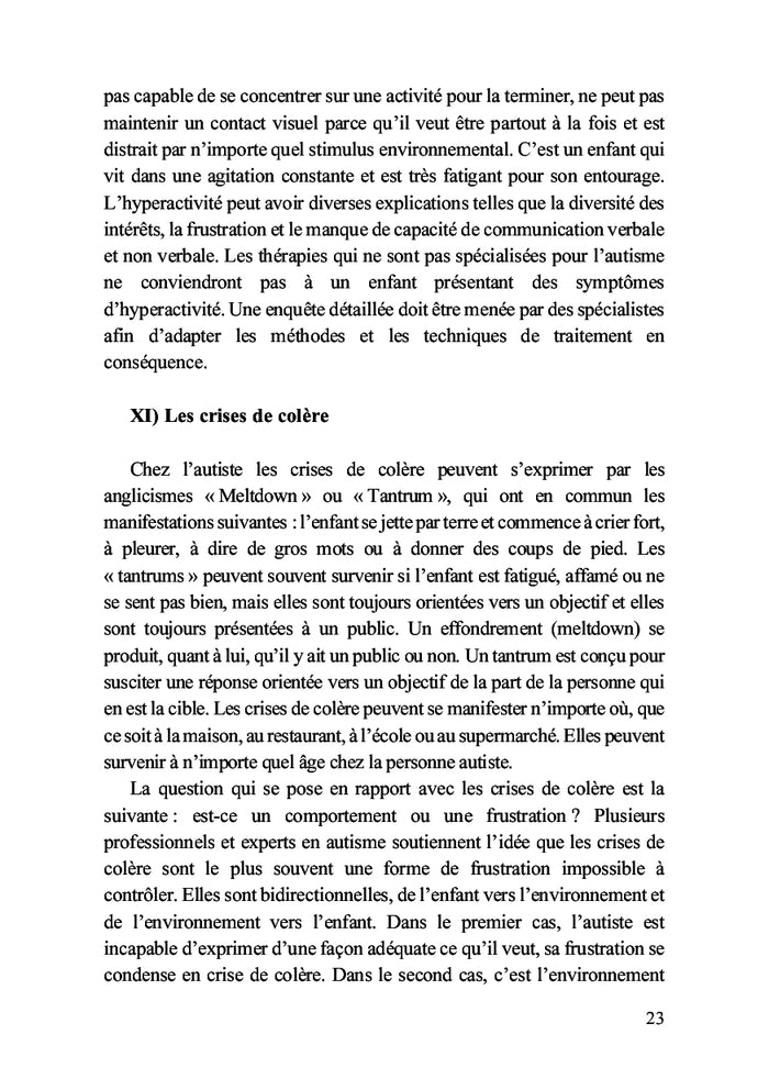 Trouble du spectre de l'autisme et stratégies d'intervention