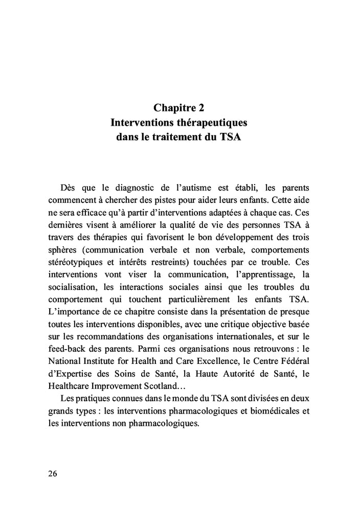 Trouble du spectre de l'autisme et stratégies d'intervention
