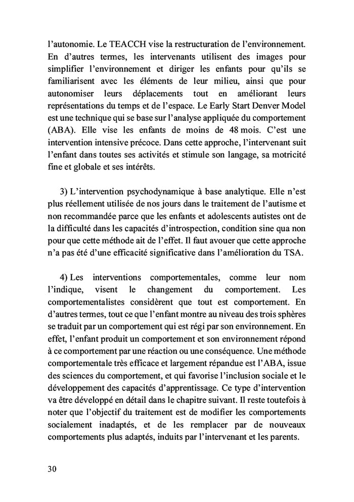 Trouble du spectre de l'autisme et stratégies d'intervention