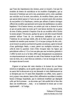 Lettres de suicide missives et épitaphes inconnues