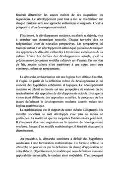 La théorie du développement moderne
