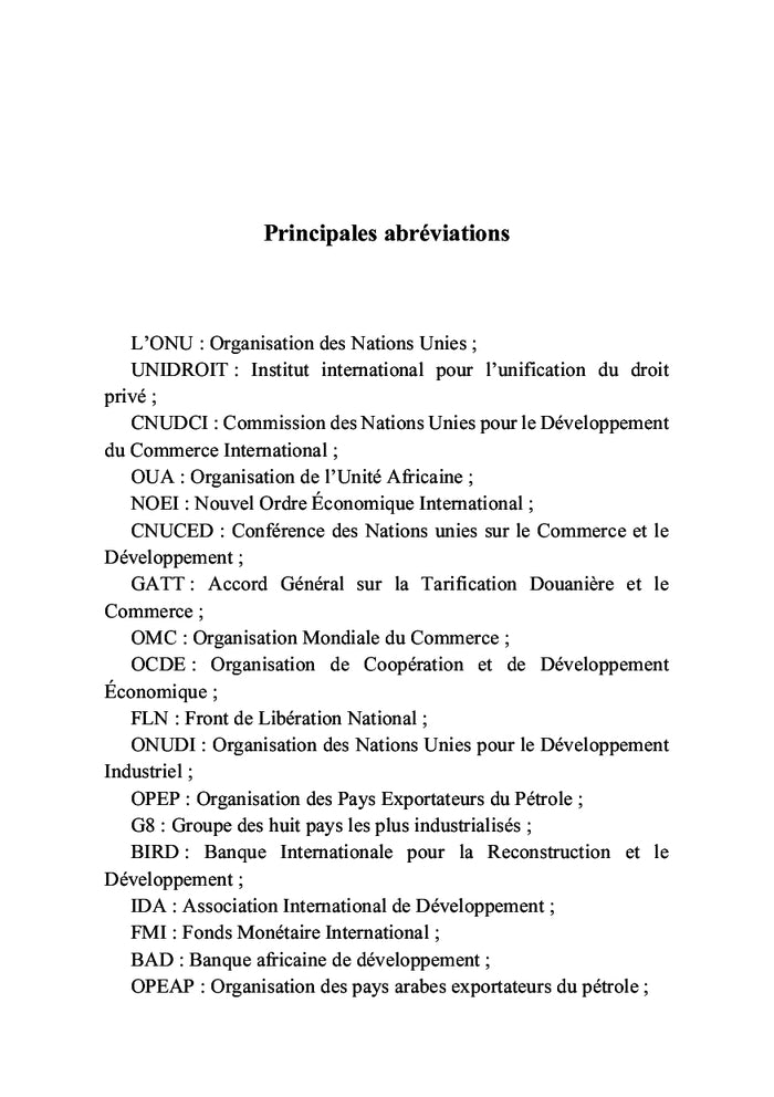 Les sources internationales du droit des marchés publics algérien
