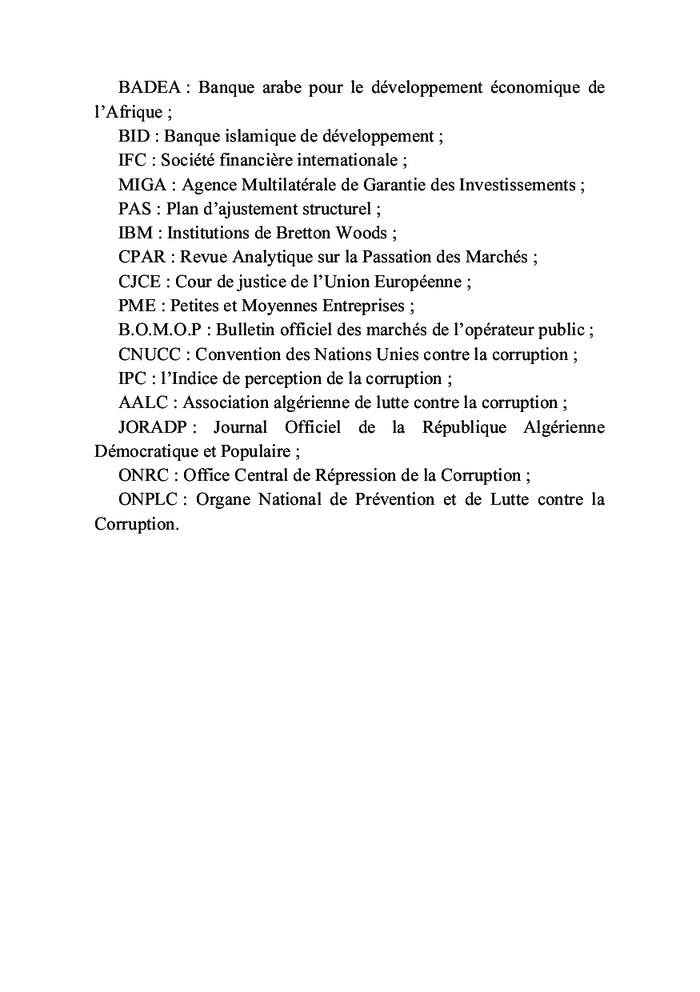 Les sources internationales du droit des marchés publics algérien