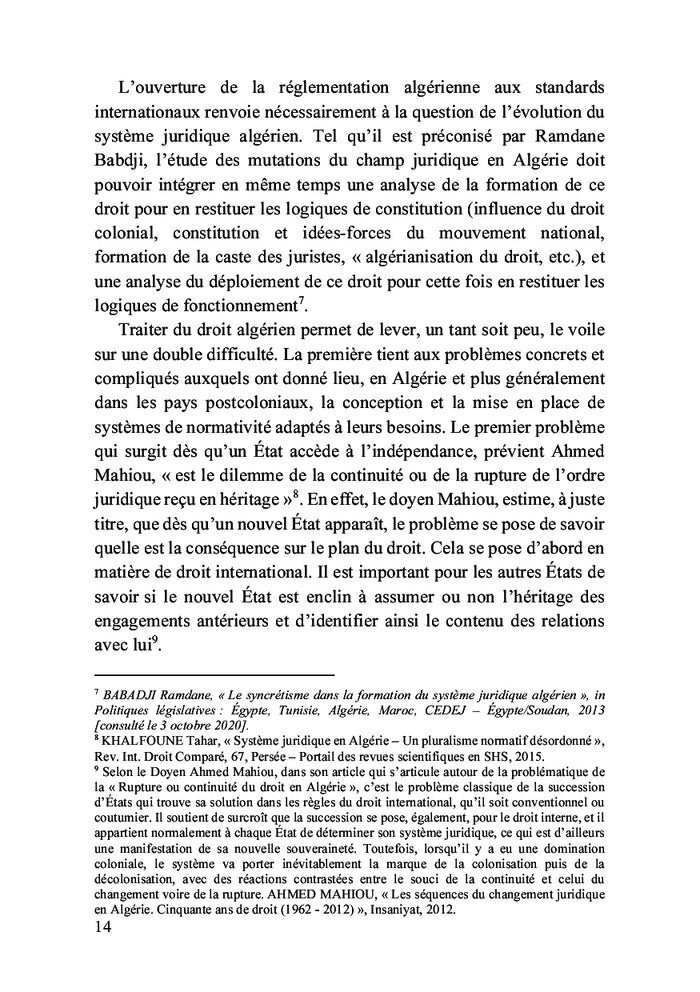 Les sources internationales du droit des marchés publics algérien