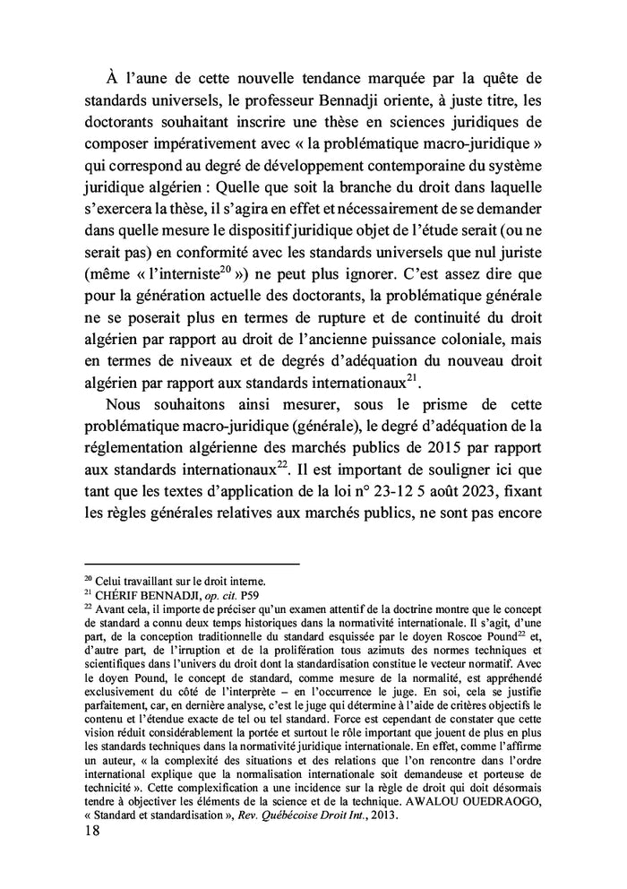 Les sources internationales du droit des marchés publics algérien