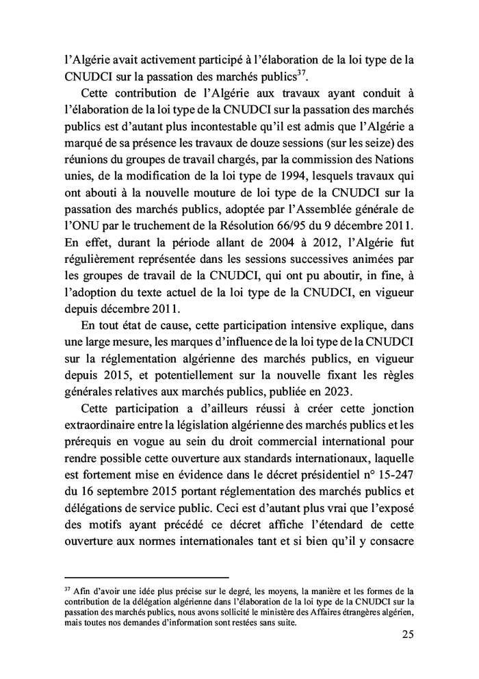 Les sources internationales du droit des marchés publics algérien