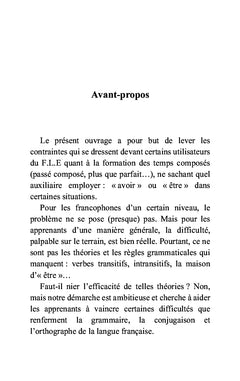 Le choix de l'auxiliaire