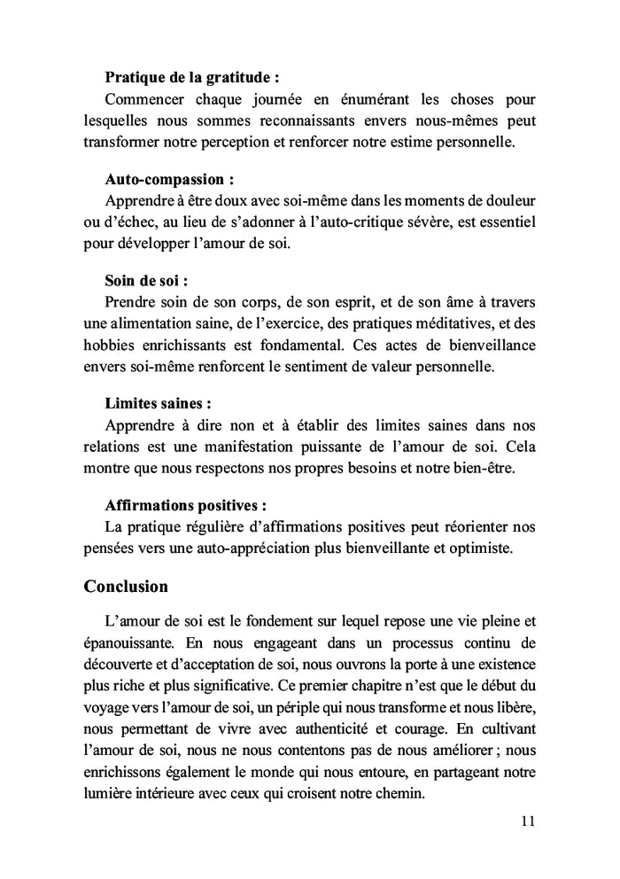 Parcours vers l'amour de soi