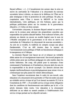 Le déficit de gouvernance du système éducatif haïtien