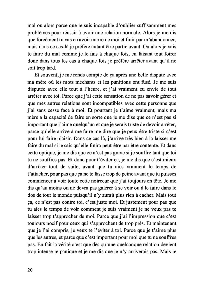 Les pensées derrière la chute