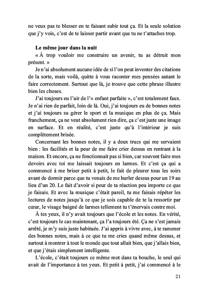 Les pensées derrière la chute