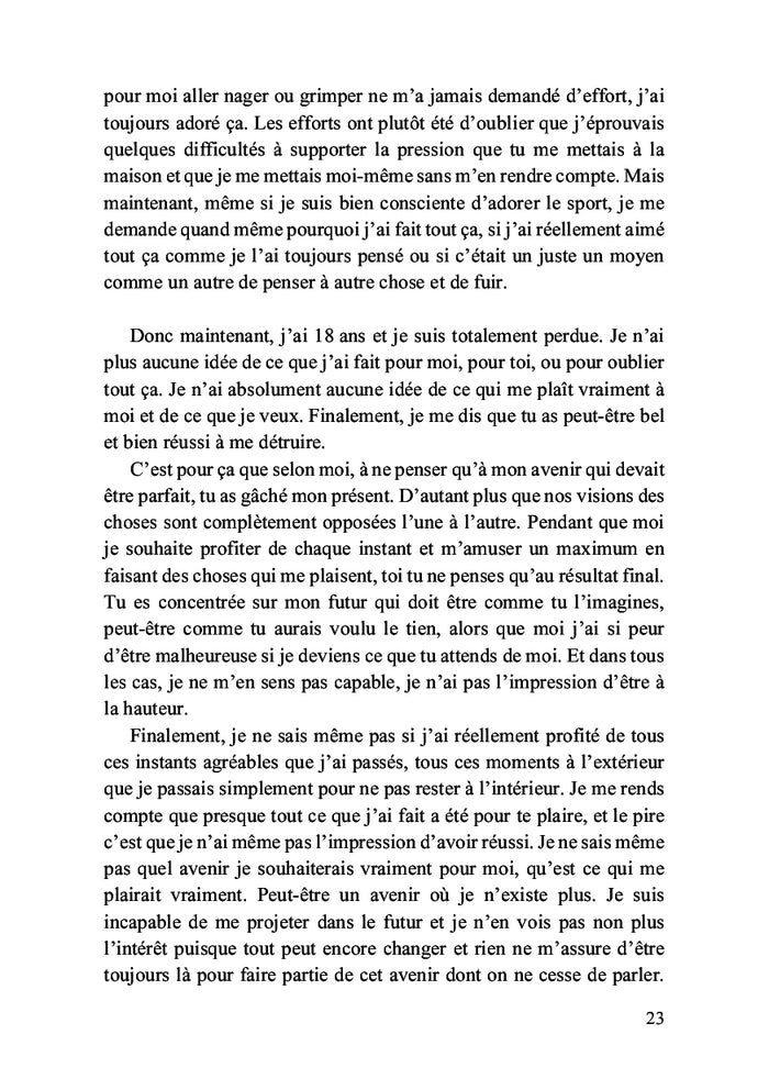 Les pensées derrière la chute