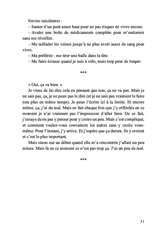 Les pensées derrière la chute