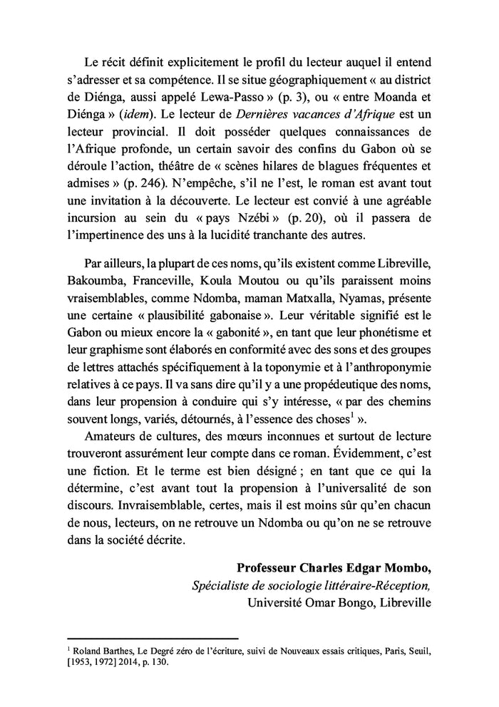 Dernières vacances d'Afrique