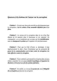 La politique de la lutte contre la corruption en Côte d'Ivoire