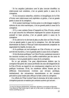 La politique de la lutte contre la corruption en Côte d'Ivoire