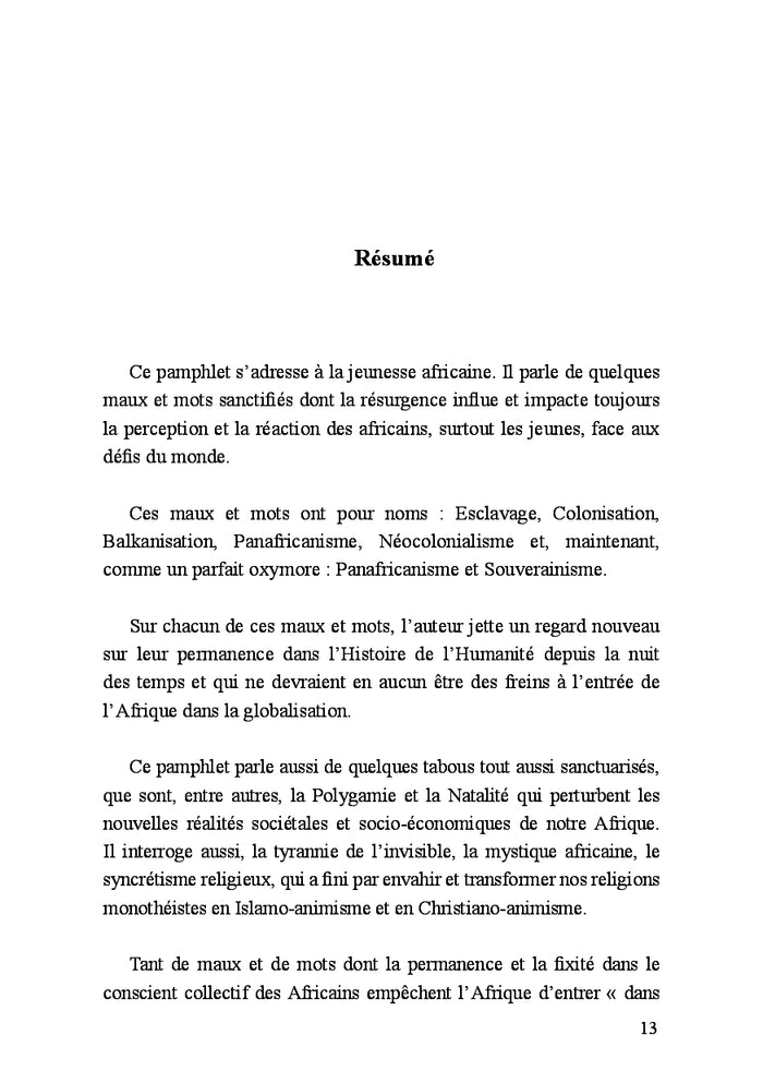 L'Afrique, sanctuaire de maux et de mots