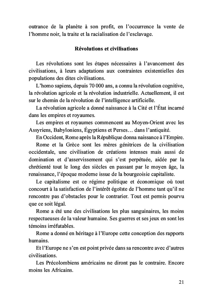 Dettes de l'Occident chrétien et de l'Orient musulman envers l'Afrique