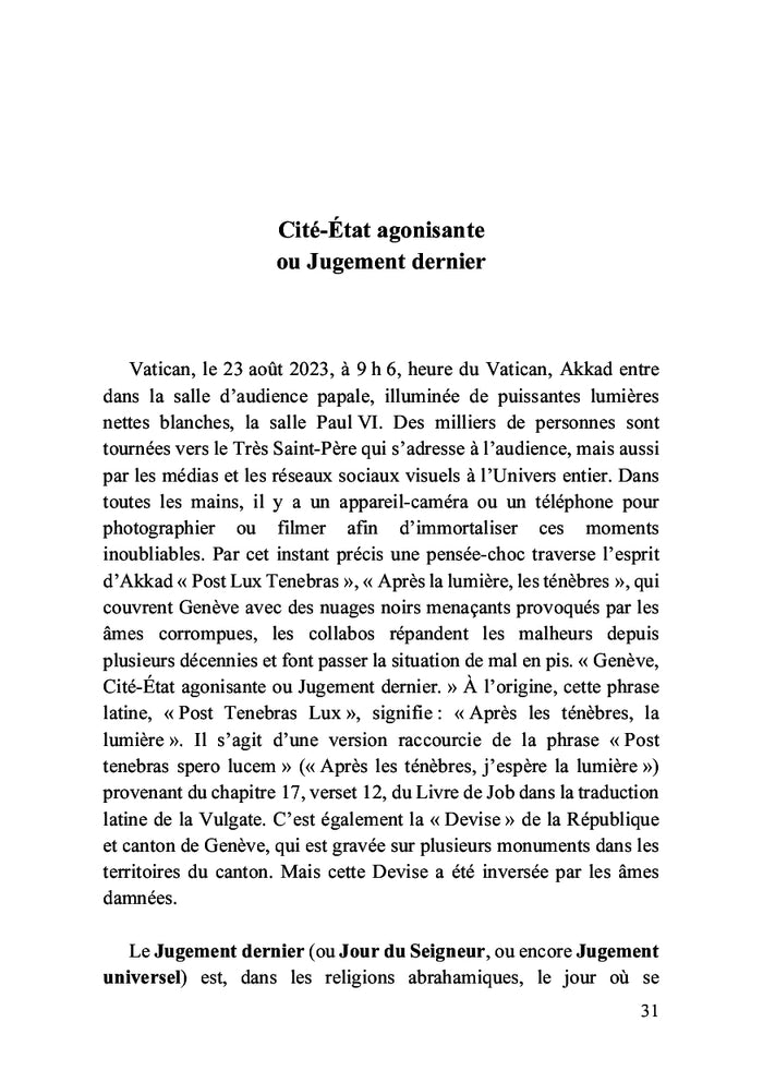 Cité-État agonisante ou Jugement dernier