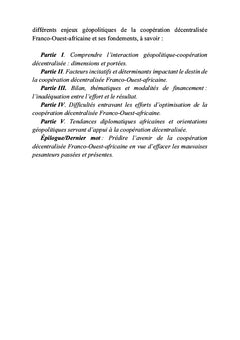 Enjeux géopolitiques et coopération des territoires décentralisés