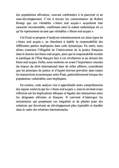 Les biens mal acquis : la France n'a pas droit de dire le droit Suivi de