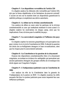 La Constitution congolaise du 18 février 2006 et ses dessous des cartes