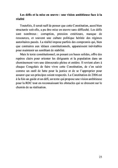 La Constitution congolaise du 18 février 2006 et ses dessous des cartes