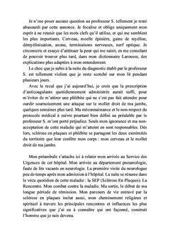 Parcours d'une vie entravée par la SEP