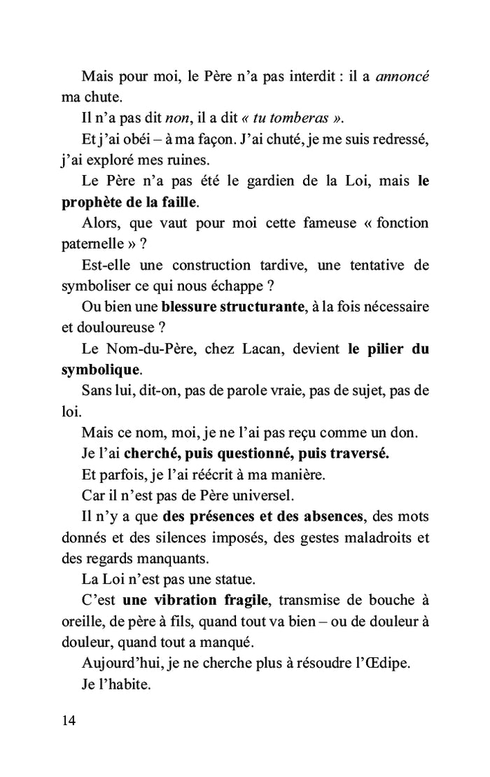 Retour à Freud, retour au père