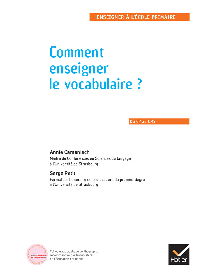 Enseigner à l'école - Comment enseigner le vocabulaire à l'école ?