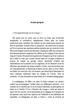 Pour en finir avec le voyage scolaire
