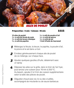 Frigobloc Fiches aimantées recettes Air Fryer