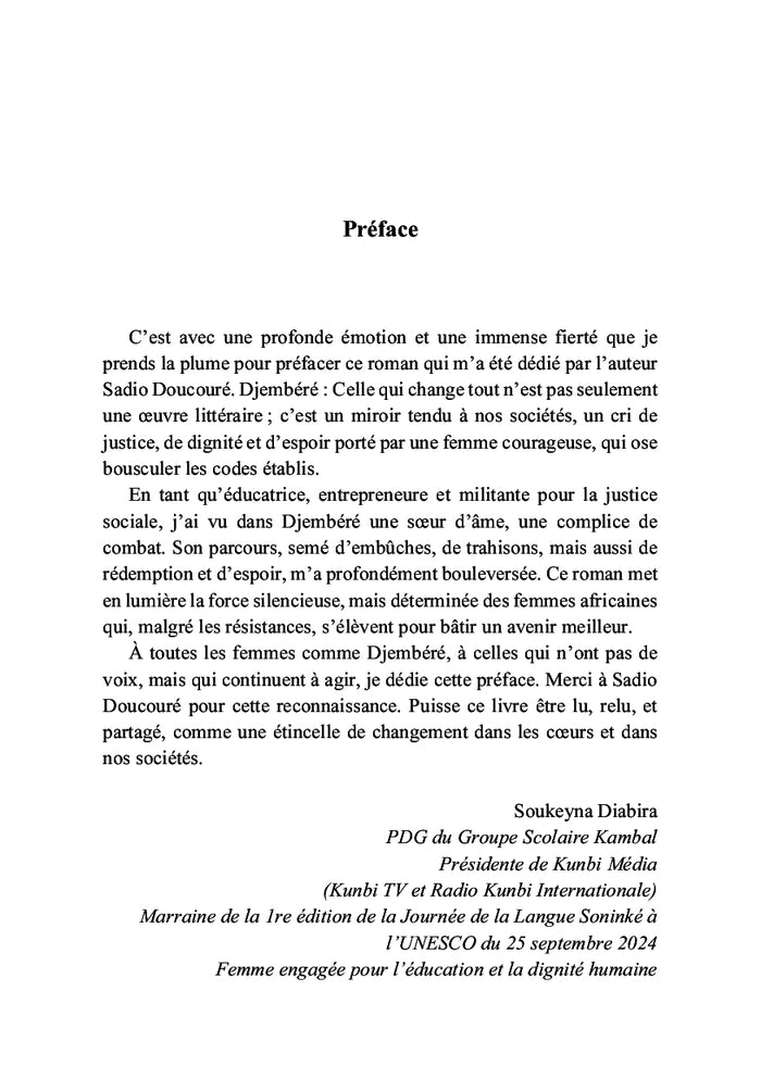 Djembere, celle qui change tout