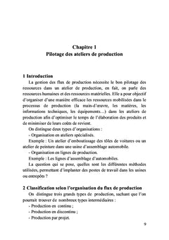 Ordonnancement, planification et équilibrage des chaînes de production