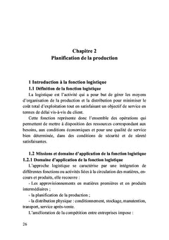 Ordonnancement, planification et équilibrage des chaînes de production